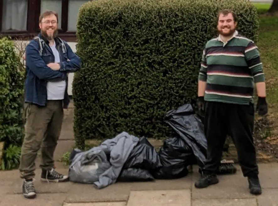 Founder members Phil and Ollie after our first ever litterpick